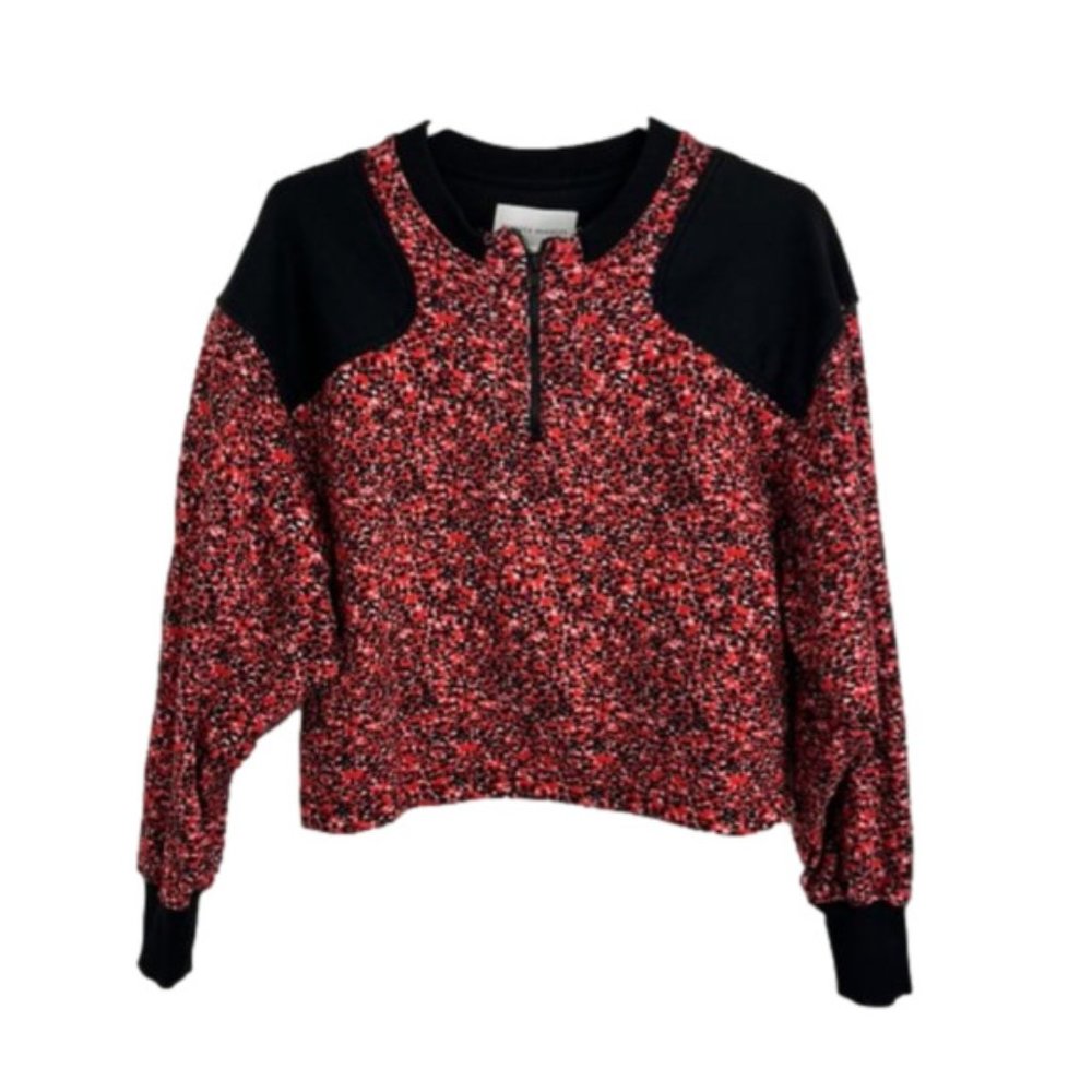 Rebecca Minkoff Cropped Floral Half-Zip Pullover